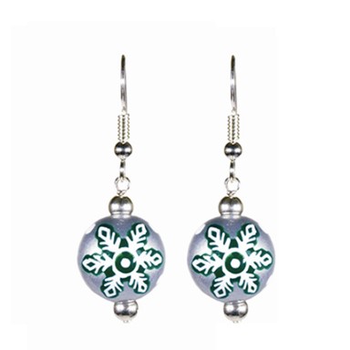SPARKLE SNOWFLAKES CLASSIC BEAD EARRINGS
