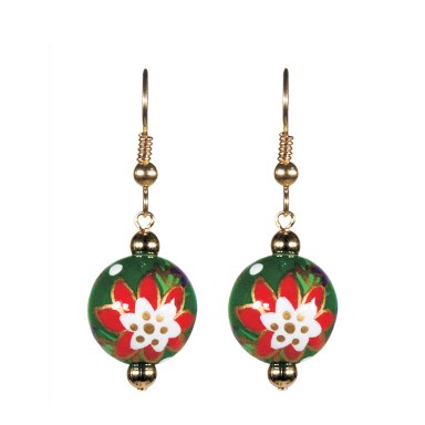 PERFECT POINSETTIAS CLASSIC BEAD EARRINGS