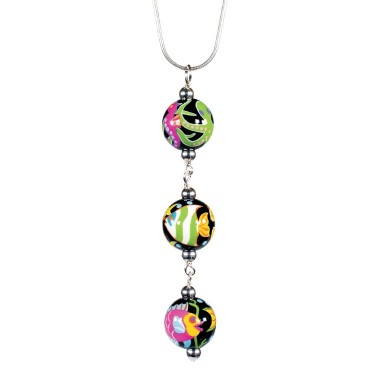 HOT TROPICS TRIPLE BEAD PENDANT 