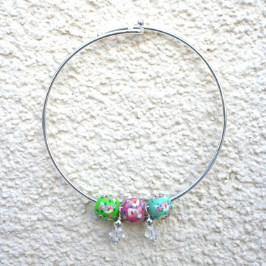 BREAST CANCER AWARENESS INFINITY BRACELET W/LT. ROSE SWAROVSKI CRYSTALS