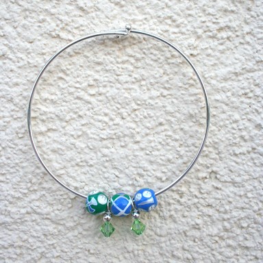 GORGEOUS GOLF INFINITY BRACELET W/PERIDOT SWAROVSKI CRYSTALS