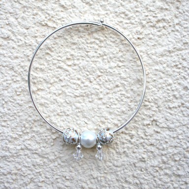 WEDDING BELLS INFINITY BRACELET W/CLEAR SWAROVSKI CRYSTALS