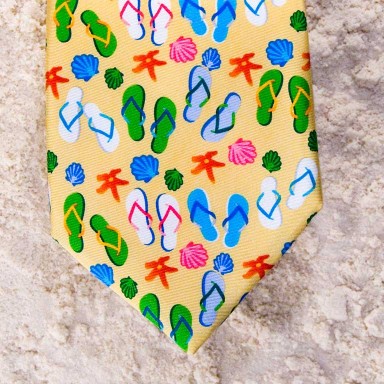 FLIP FLOPS TIE - YELLOW  by Angela Moore