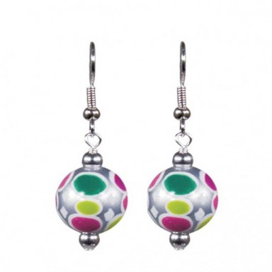 COOL CONFETTI CLASSIC BEAD EARRINGS - SILVER