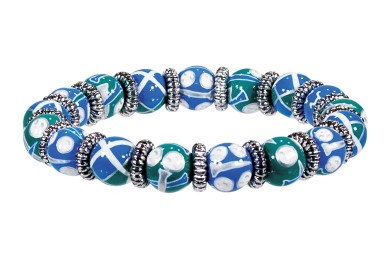 GORGEOUS GOLF PETITE BRACELET - SILVER by Angela Moore - Hand Painted, Beaded Bracelet