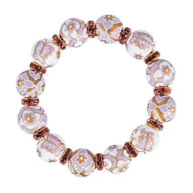 POSH PERFECT CLASSIC BRACELET - LT ROSE SWAROVSKI CRYSTALS by Angela Moore - Hand Painted, Beaded Bracelets