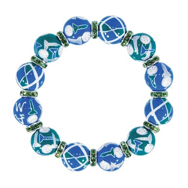 GORGEOUS GOLF CLASSIC BRACELET - PERIDOT SWAROVSKI CRYSTALS by Angela Moore - Hand Painted, Beaded Bracelets