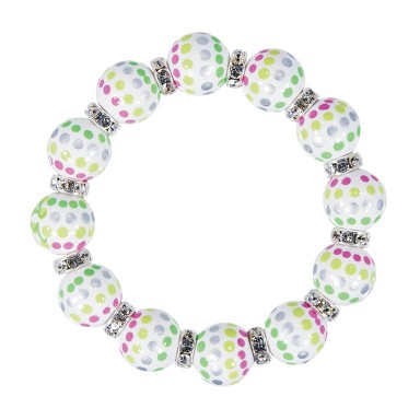 HOTSY DOTSY CLASSIC BRACLET - CLEAR SWAROVSKI CRYSTALS by Angela Moore - Hand Painted, Beaded Bracelets