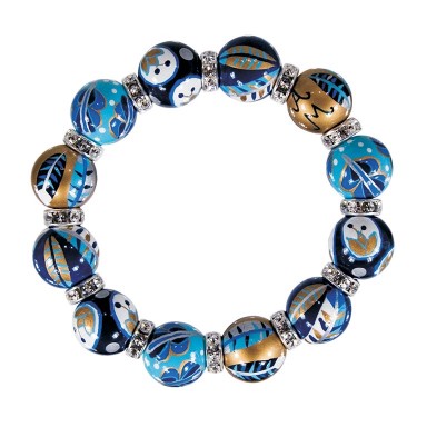 BELLA LUNA CLASSIC BRACELET - CLEAR SWAROVSKI CRYSTALS by Angela Moore - Hand Painted, Beaded Bracelets