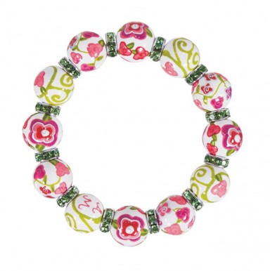 AMERICAN BEAUTY ROSE CLASSIC BRACELET - PERIDOT SWAROVSKI CRYSTALS