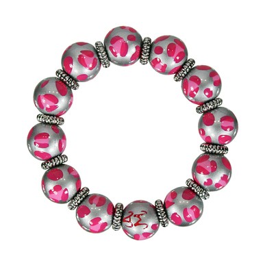LEOPARD LIFE PINK CLASSIC BRACELET W/SILVER