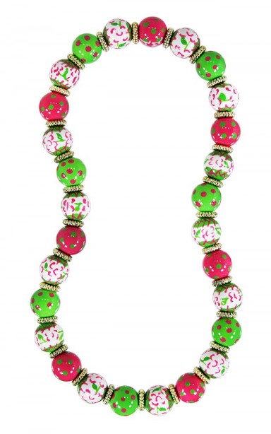 PREPPY PERFECT CLASSIC NECKLACE - GOLD by Angela Moore - Hand Painted, Beaded Necklace