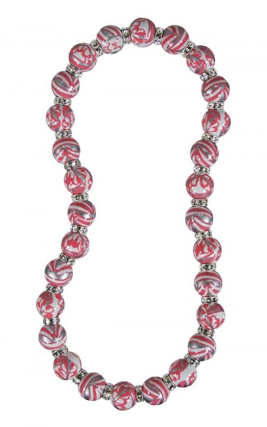 MOONSTRUCK CLASSIC NECKLACE - CLEAR SWARVOKSI CRYSTALS by Angela Moore - Hand Painted, Beaded Necklace