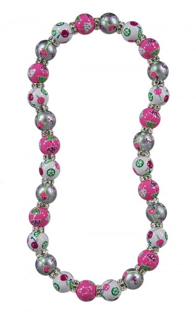 COOL COSMO CLASSIC NECKLACE - CLEAR SWAROVSKI CRYSTALS by Angela Moore - Hand Painted, Beaded Necklace