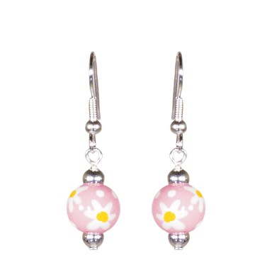 DAISY DAISY PINK PETITE BEAD EARRINGS