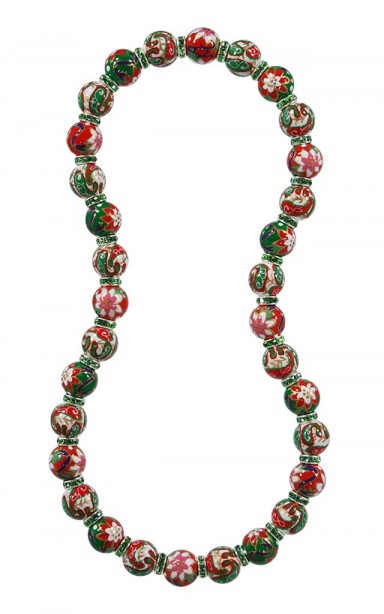 PERFECT POINSETTIA RELAXED FIT NECKLACE - PERIDOT SWAROVSKI CRYSTALS
