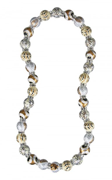 CAFE AU LAIT RELAXED FIT NECKLACE - CLEAR SWAROVSKI CRYSTALS