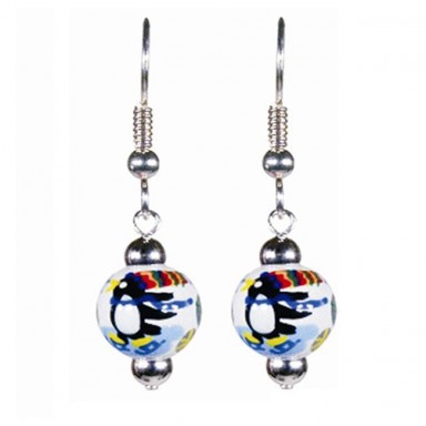 POLAR PENGUINS PETITE BEAD EARRINGS W/SILVER 