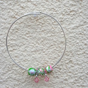 TENNIS, ANYONE? INFINITY BRACELET W/LT. ROSE SWAROVSKI CRYSTALS