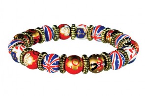 LONDON VIBE PETITE BRACELET - GOLD by Angela Moore - Hand Painted, Beaded Bracelet