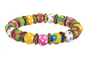 DOTTY DELIGHT PETITE BRACELET - GOLD by Angela Moore - Hand Painted, Beaded Bracelet