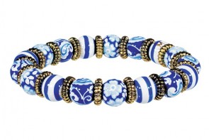 DEAUVILLE PETITE BRACELET - GOLD by Angela Moore - Hand Painted, Beaded Bracelet