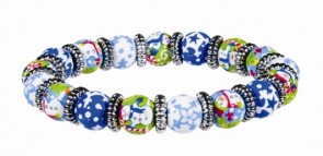 SNAPPY SNOWMEN PETITE BEAD BRACELET W/SILVER