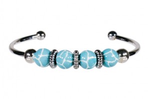 GIRAFFE AQUA BANGLE by Angela Moore