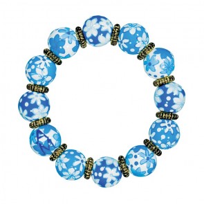 COOL CAPRI CLASSIC BRACELET - GOLD by Angela Moore - Hand Painted, Beaded Bracelet