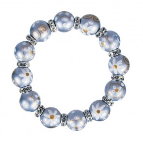 MOON SHADOW CLASSIC BRACELET - CLEAR SWAROVSKI CRYSTALS  by Angela Moore - Hand Painted, Beaded Bracelets