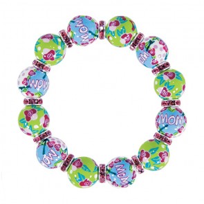 MAMMA MIA CLASSIC BRACELET - LT ROSE SWAROVSKI CRYSTALS by Angela Moore - Hand Painted, Beaded Bracelets