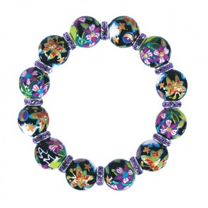 DAY DREAMIN' CLASSIC BRACELET - VIOLET SWAROVSKI CRYSTALS by Angela Moore - Hand Painted, Beaded Bracelets