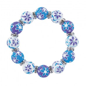 PURPLE PASSION CLASSIC BRACELET - CLEAR SWAROVSKI CRYSTALS by Angela Moore - Hand Painted, Beaded Bracelets