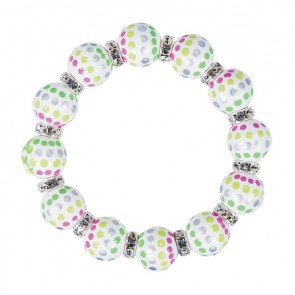 HOTSY DOTSY CLASSIC BRACLET - CLEAR SWAROVSKI CRYSTALS by Angela Moore - Hand Painted, Beaded Bracelets