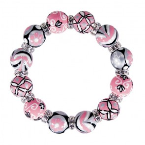 PRINCESS RULES CLASSIC BRACELET - CLEAR SWAROVSKI CRYSTALS by Angela Moore - Hand Painted, Beaded Bracelets
