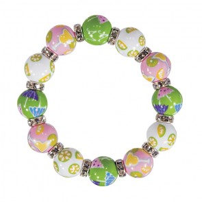 MARGARITA MAMBO CLASSIC BRACELET - CLEAR SWAROVSKI CRYSTALS by Angela Moore - Hand Painted, Beaded Bracelets