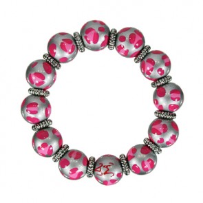LEOPARD LIFE PINK CLASSIC BRACELET W/SILVER