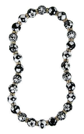 PLAZA NIGHTS CLASSIC NECKLACE - CLEAR SWAROVSKI CRYSTALS by Angela Moore - Hand Painted, Beaded Necklace