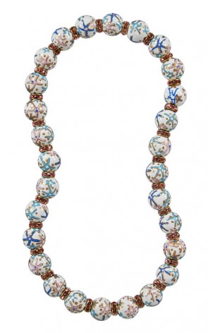 STARFISH PEARL CLASSIC BRACLET - LIGHT ROSE SWAROVSKI CRYSTALS by Angela Moore - Hand Painted, Beaded Necklace