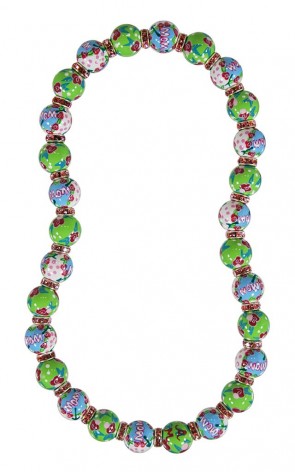 MAMMA MIA CLASSIC NECKLACE - LIGHT ROSE SWAROVSKI CRYSTALS by Angela Moore - Hand Painted, Beaded Necklace