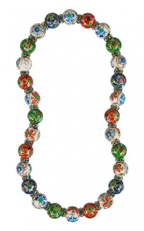 GILDED AGE CLASSIC BRACLET - AQUAMARINE SWAROVSKI CRYSTALS by Angela Moore - Hand Painted, Beaded Necklace