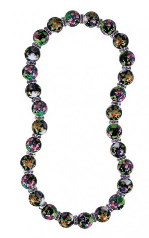 DAY DREAMIN' CLASSIC NECKLACE - VIOLET SWAROVSKI CRYSTALS by Angela Moore - Hand Painted, Beaded Necklace