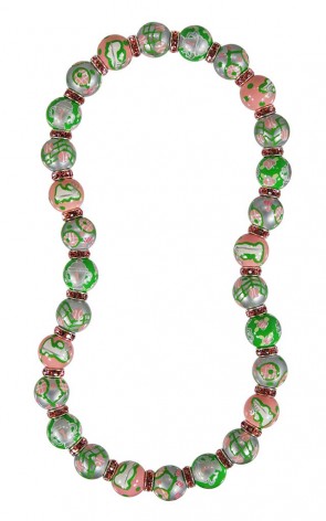 TENNIS, ANYONE?  CLASSIC NECKLACE - LIGHT PINK SWAROVSKI CRYSTALS by Angela Moore - Hand Painted, Beaded Necklace