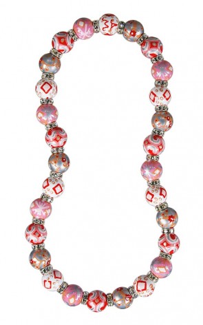 SUNSET SHIMMER CLASSIC NECKLACE - CLEAR SWAROVSKI CRYSTALS by Angela Moore - Hand Painted, Beaded Necklace