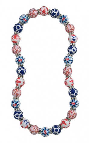 TREASURE ISLAND CLASSIC NECKLACE - CLEAR SWAROVSKI CRYSTALS by Angela Moore - Hand Painted, Beaded Necklace