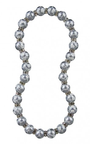 FEATHER FLURRY CLASSIC NECKLACE - CLEAR SWAROVSKI CRYSTALS by Angela Moore - Hand Painted, Beaded Necklace