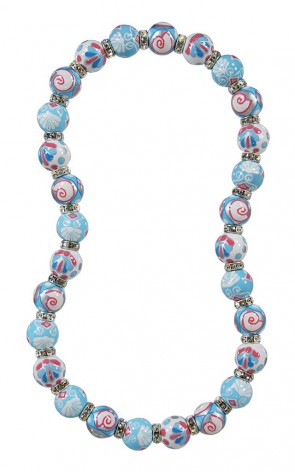 SHELLY SHELLS CLASSSIC NECKLACE - CLEAR SWAROVSKI CRYSTALS by Angela Moore - Hand Painted, Beaded Necklace