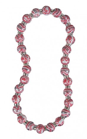 MOONSTRUCK CLASSIC NECKLACE - CLEAR SWARVOKSI CRYSTALS by Angela Moore - Hand Painted, Beaded Necklace