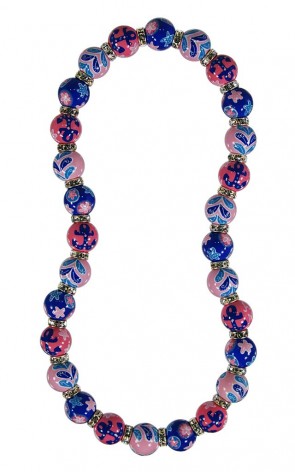 BEACHY KEEN CLASSIC NECKLACE - CLEAR SWAROVSKI CRYSTALS by Angela Moore - Hand Painted, Beaded Necklace