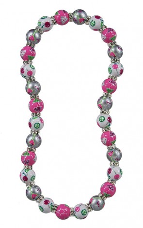 COOL COSMO CLASSIC NECKLACE - CLEAR SWAROVSKI CRYSTALS by Angela Moore - Hand Painted, Beaded Necklace